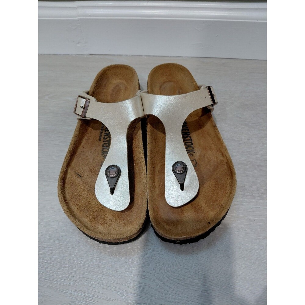 Birkenstock Gizeh BirkoFlor Graceful Pearl White Women Size 37EU 6US Regular - Picture 3 of 10